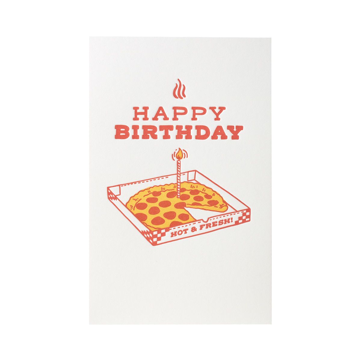 Pizza Birthday Letterpress Card