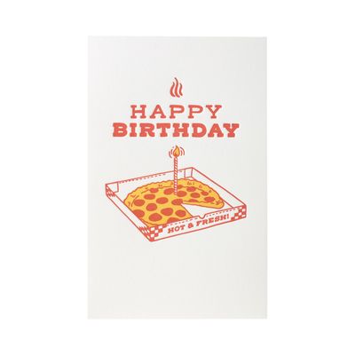 Pizza Birthday Letterpress Card