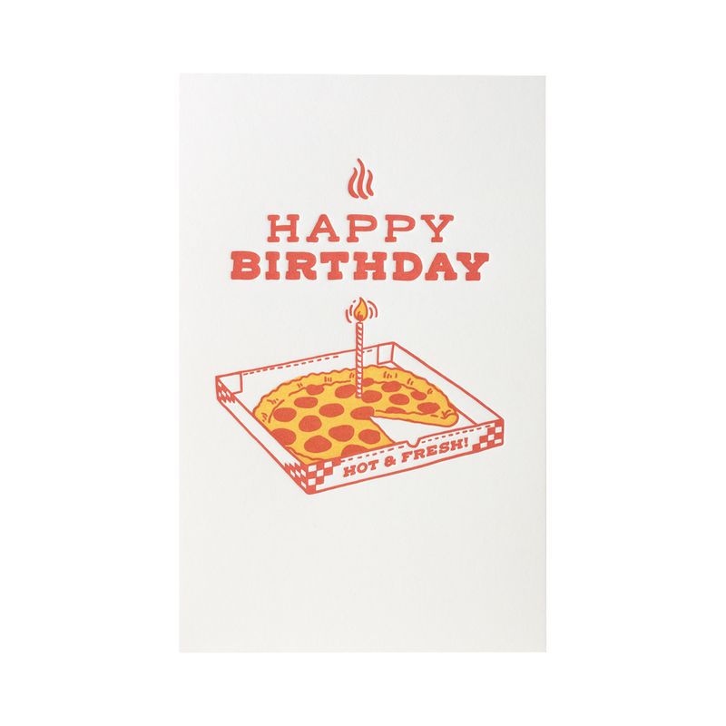 Pizza Birthday Letterpress Birthday Card