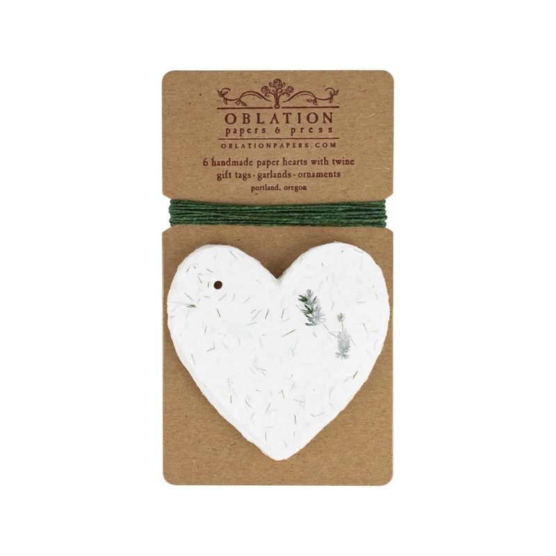 Fern Petite Handmade Paper Heart Tags