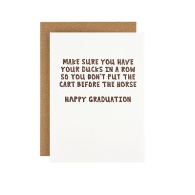 Have Your Ducks In a Row Graduation Letterpress Card
