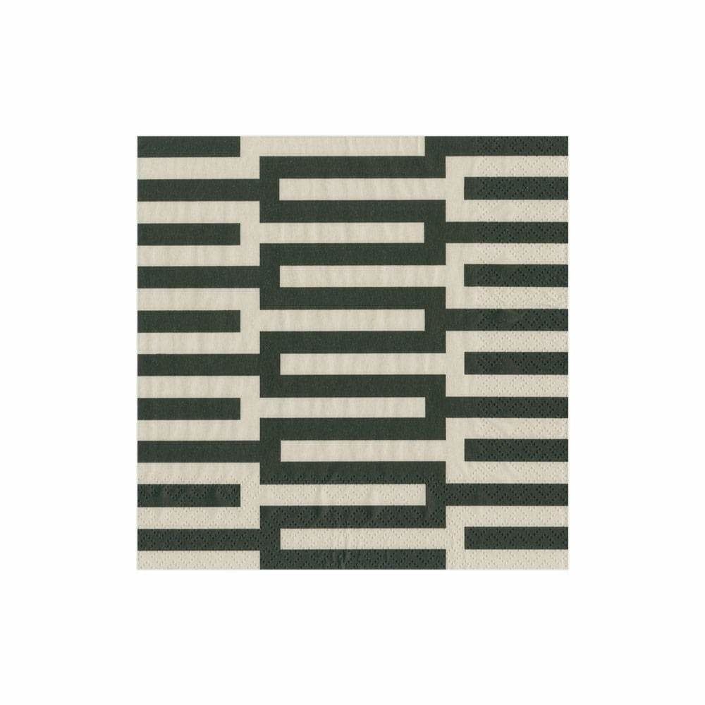 Zipper Black Cocktail Napkins