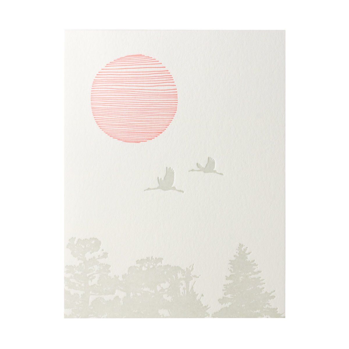 Japanese Cranes Letterpress Card