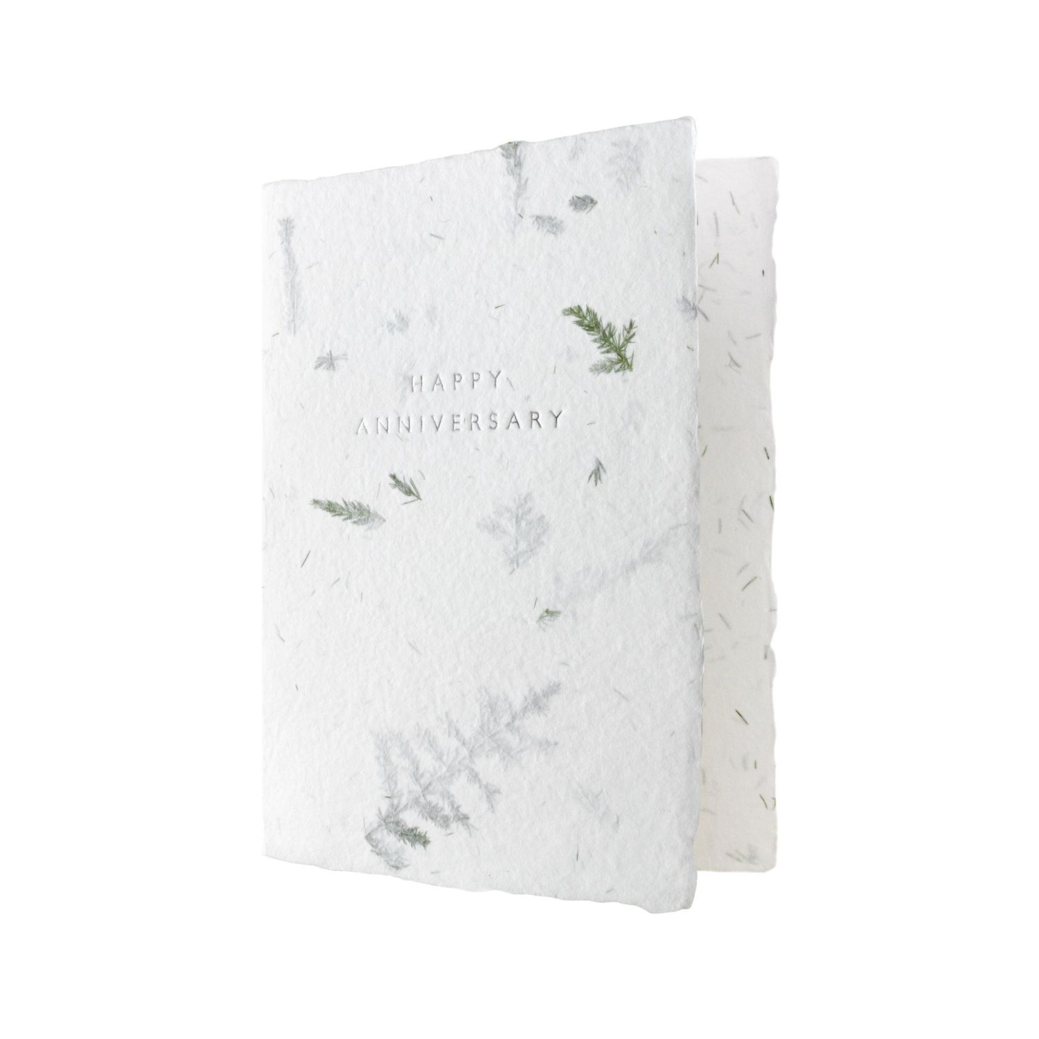 Happy Anniversary Greeted Fern Letterpress Card