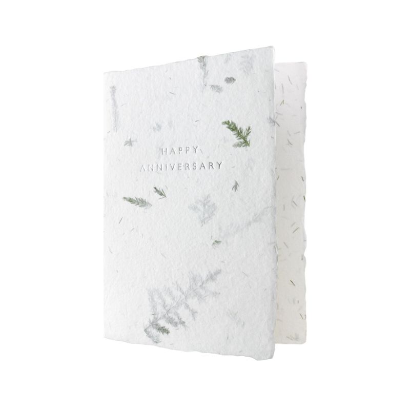 Happy Anniversary Greeted Fern Letterpress Card