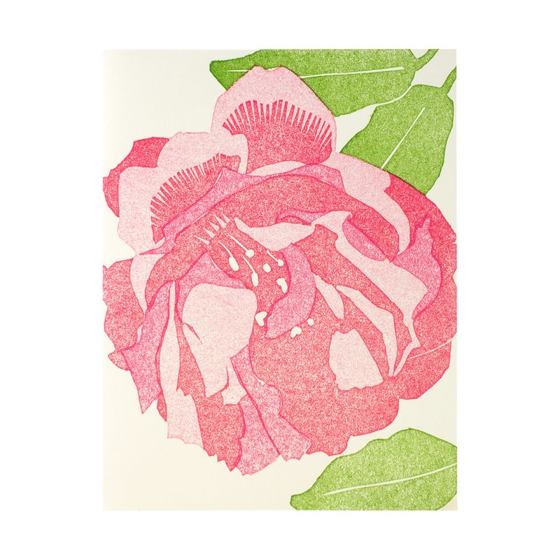 Pink Peony Letterpress Card