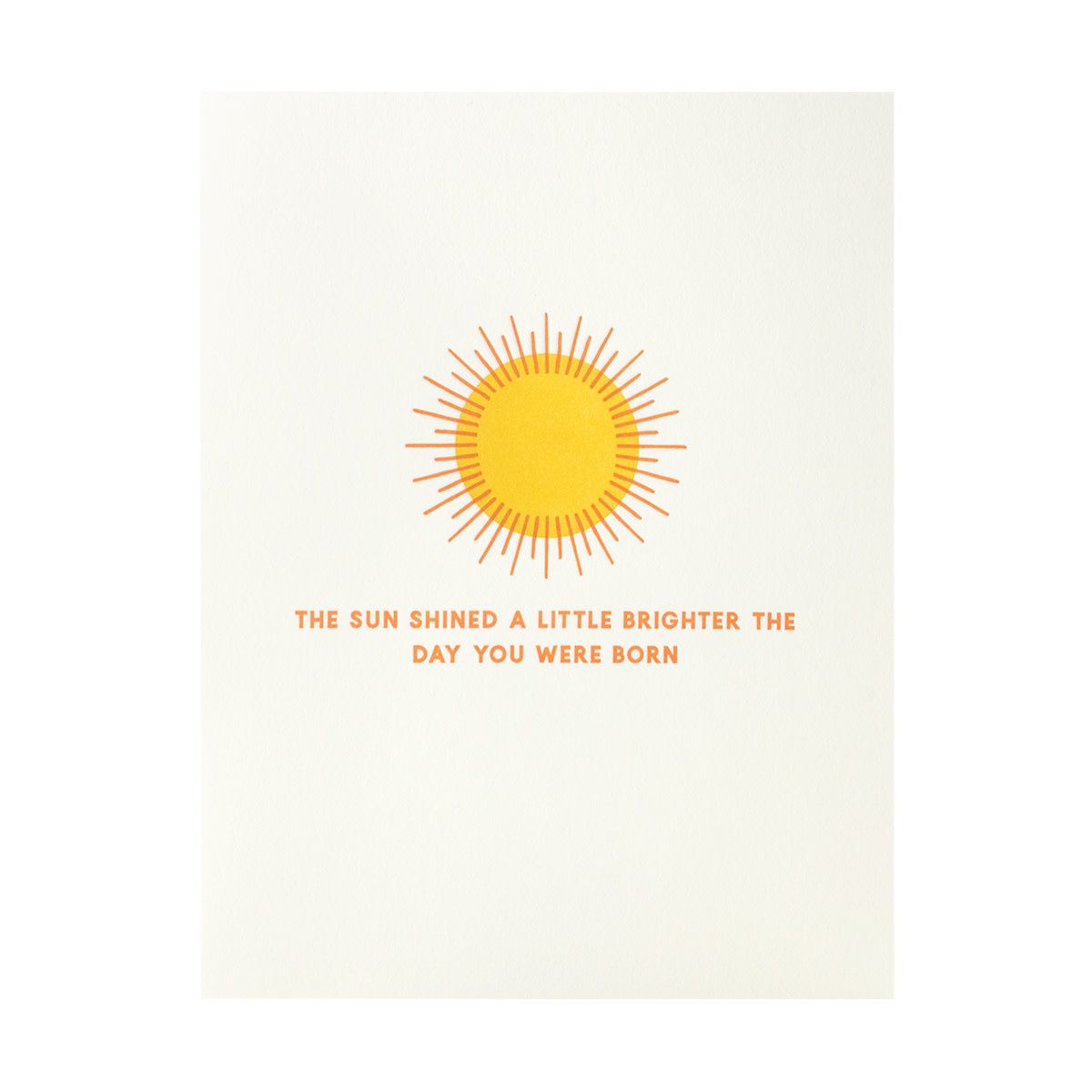 Sunshine Birthday Letterpress Card