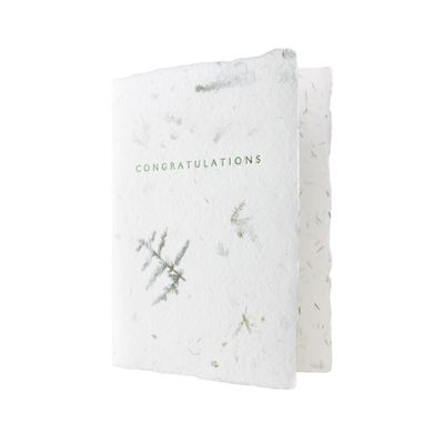 Congratulations Greeted Fern Letterpress Card