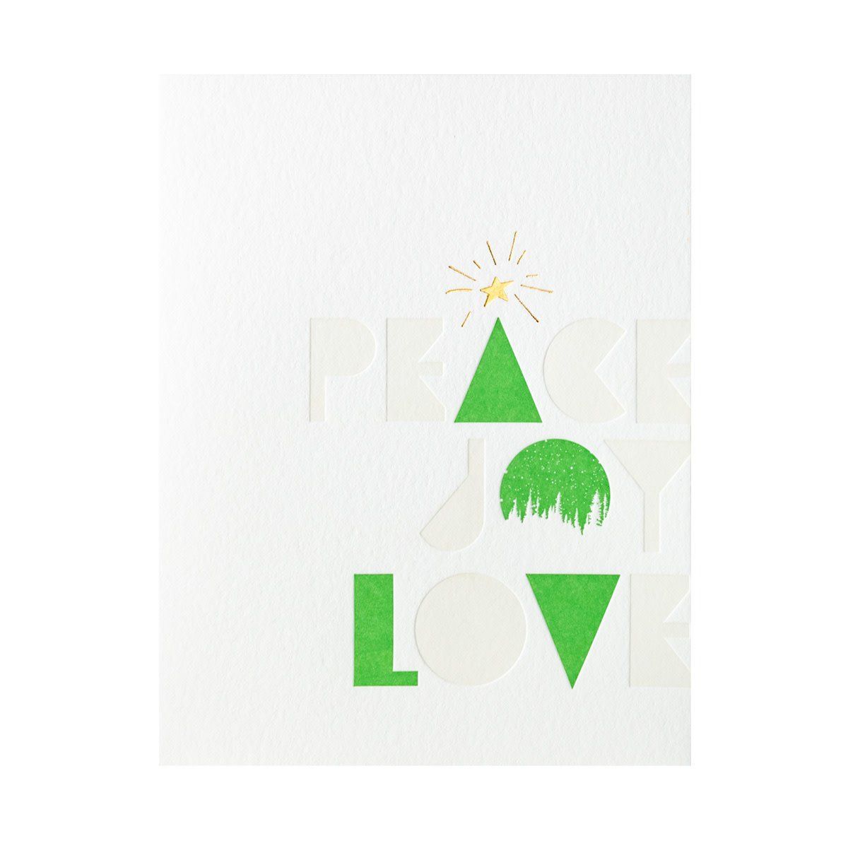 Wood Type Holiday Letterpress Cards Box of 6