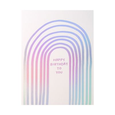 Rainbow Birthday To You Letterpress Card