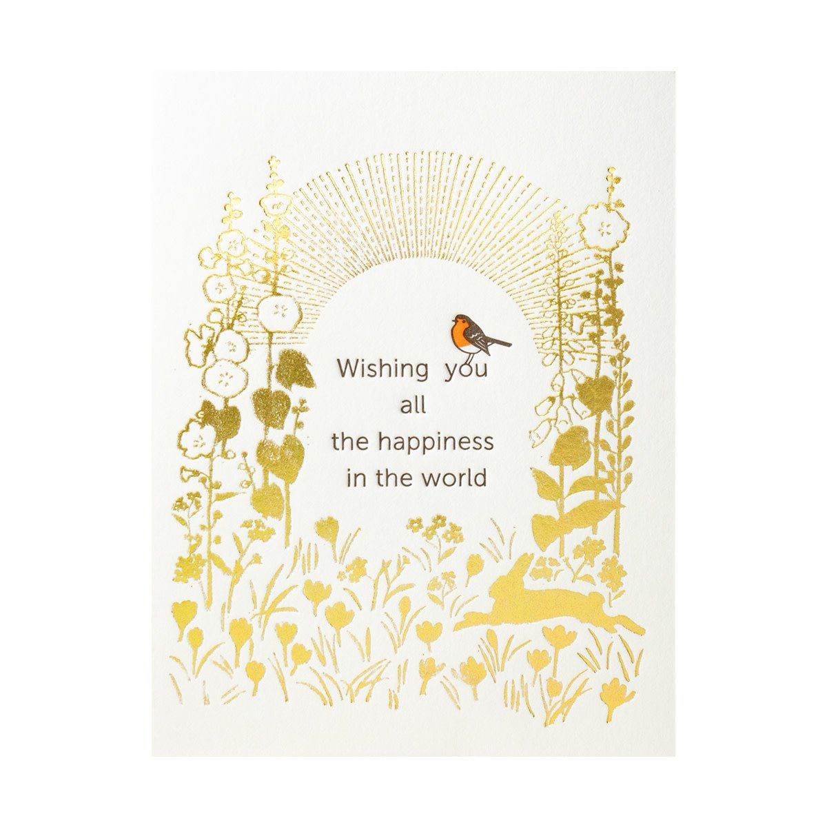 Wishing Happiness Sunrise Letterpress Card