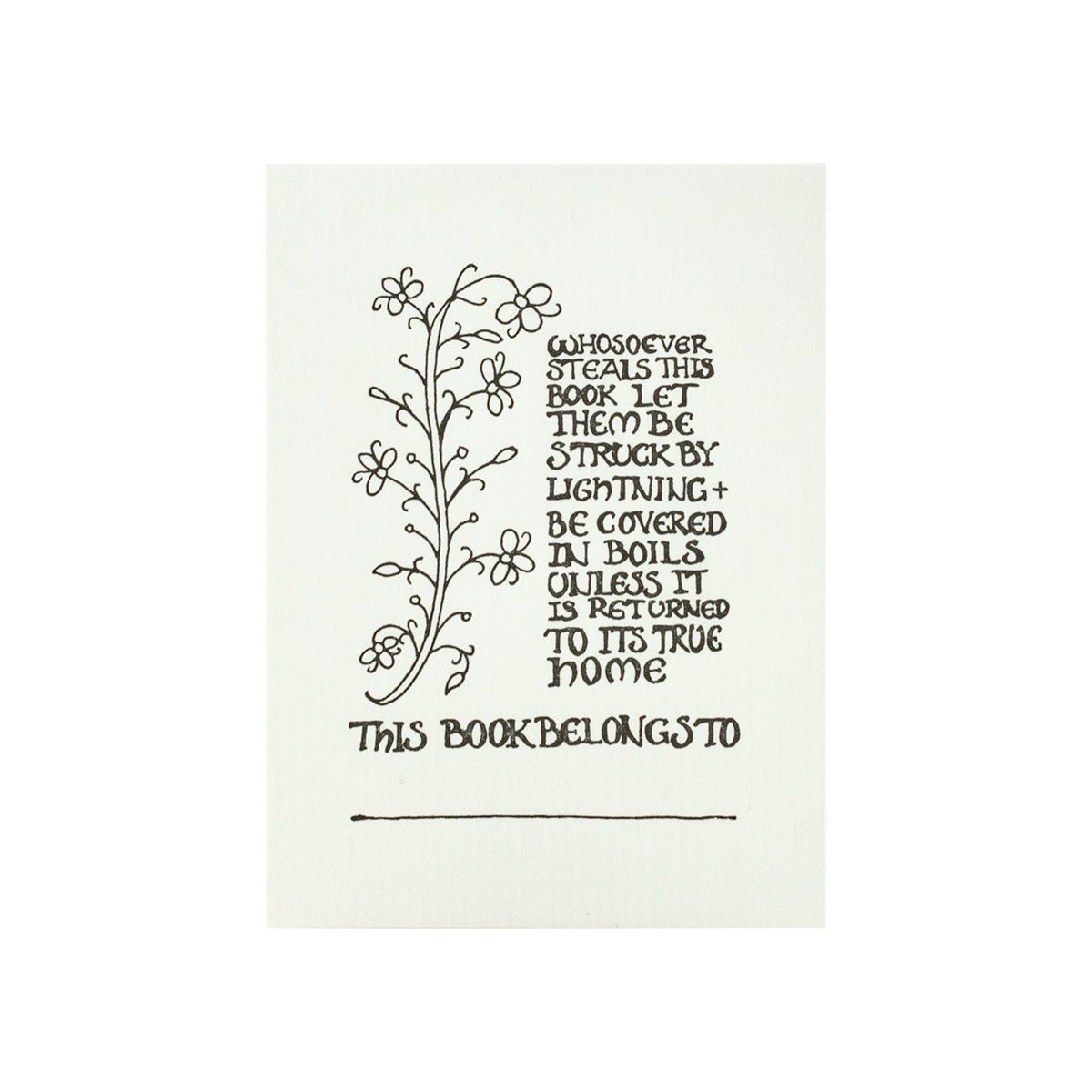 Floral Letterpress Bookplates set of 5