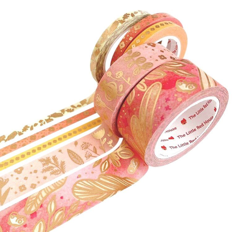 Gold Foil Cherry Blossom Washi Tape Set