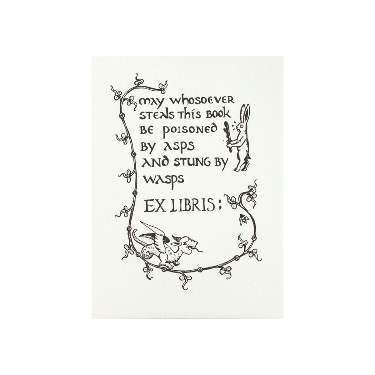 Dragon Letterpress Bookplates set of 5
