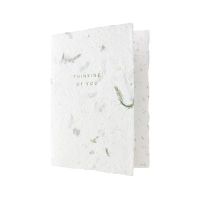 Thinking of You Greeted Fern Letterpress Card