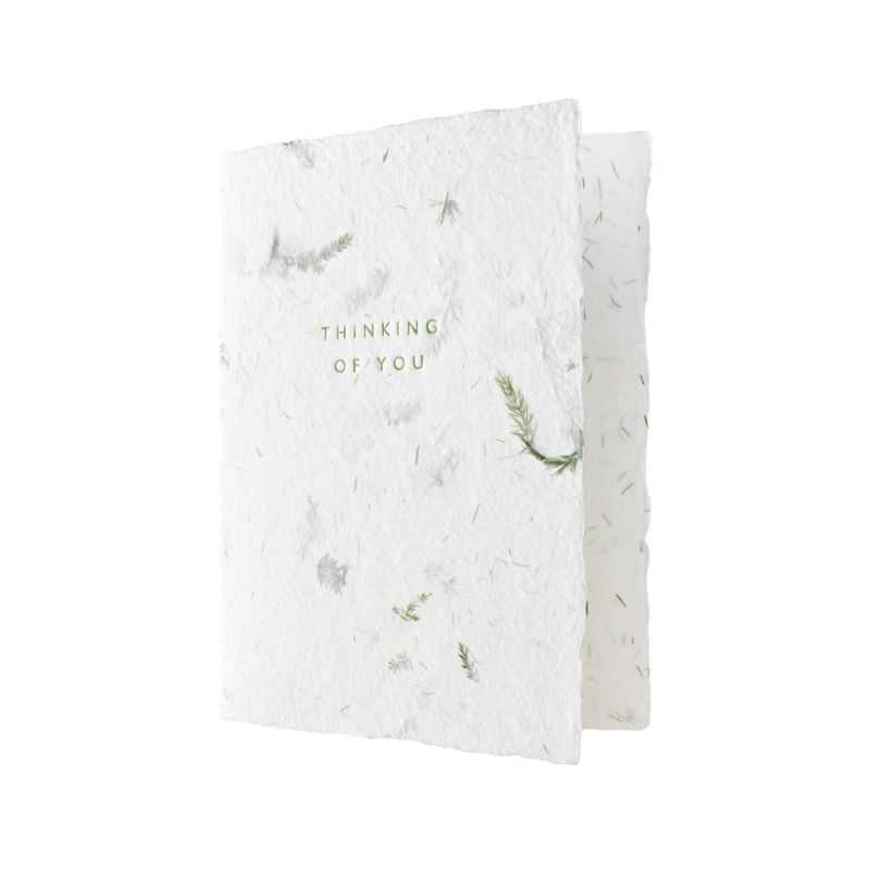 Thinking of You Greeted Fern Letterpress Card