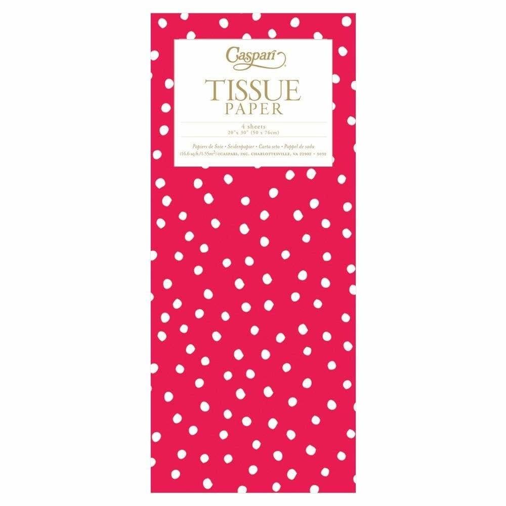 Painted Dots Red Tissue Package 4 Sheets