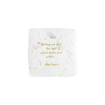 Maya Angelou Quote Floral Petite Wish Letterpress Enclosure