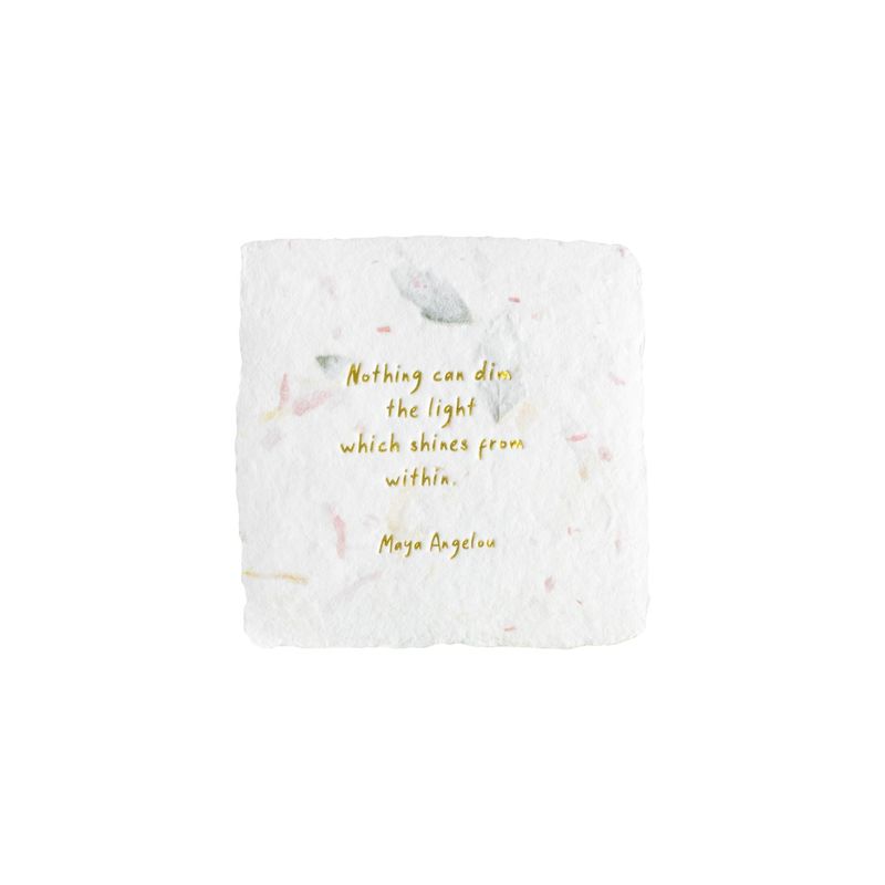 Maya Angelou Quote Floral Petite Wish Letterpress Enclosure