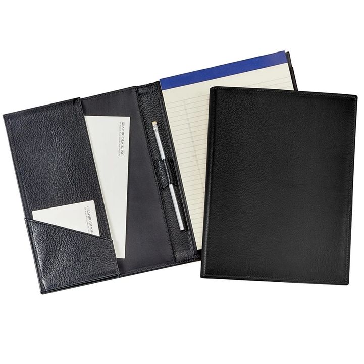 Gusseted Letter Portfolio - Black Leather