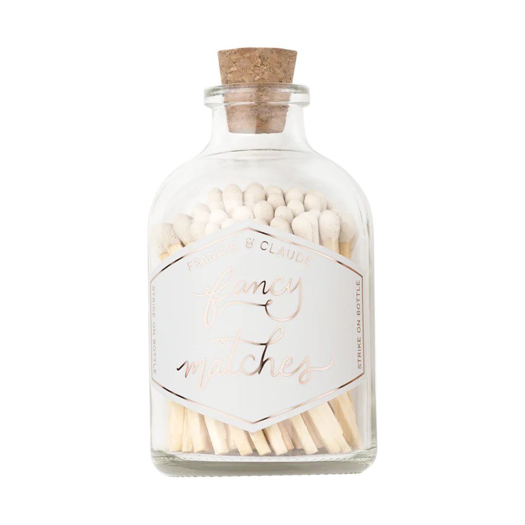 Fancy Matches: White Small Match Jar