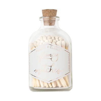 Fancy Matches: White Small Match Jar