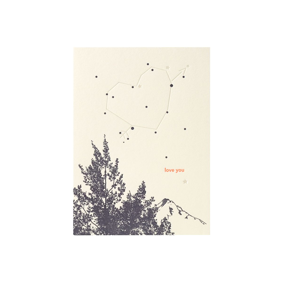 Love You Stars Letterpress Card