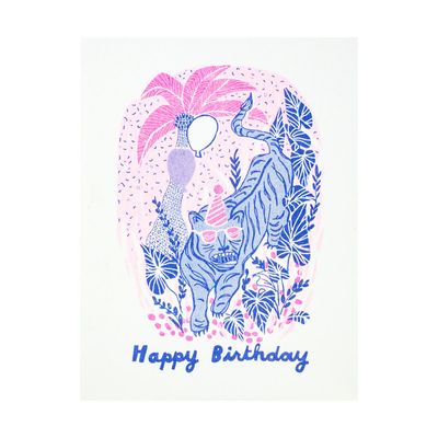Tiger Birthday Riso Card