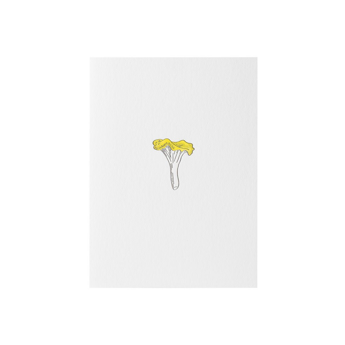 Chanterelle Mushroom Letterpress Card