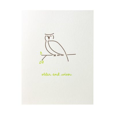 Older and Wiser Letterpress Card