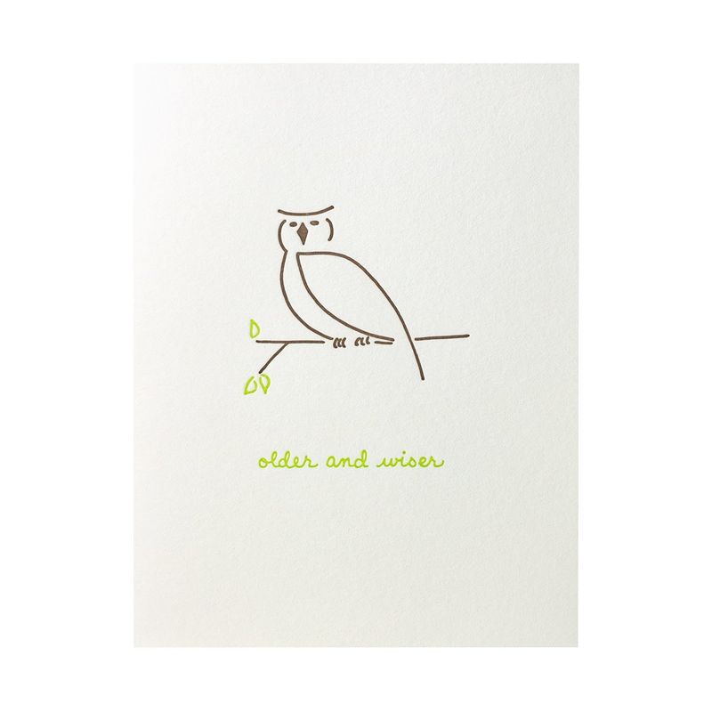 Older and Wiser Letterpress Card