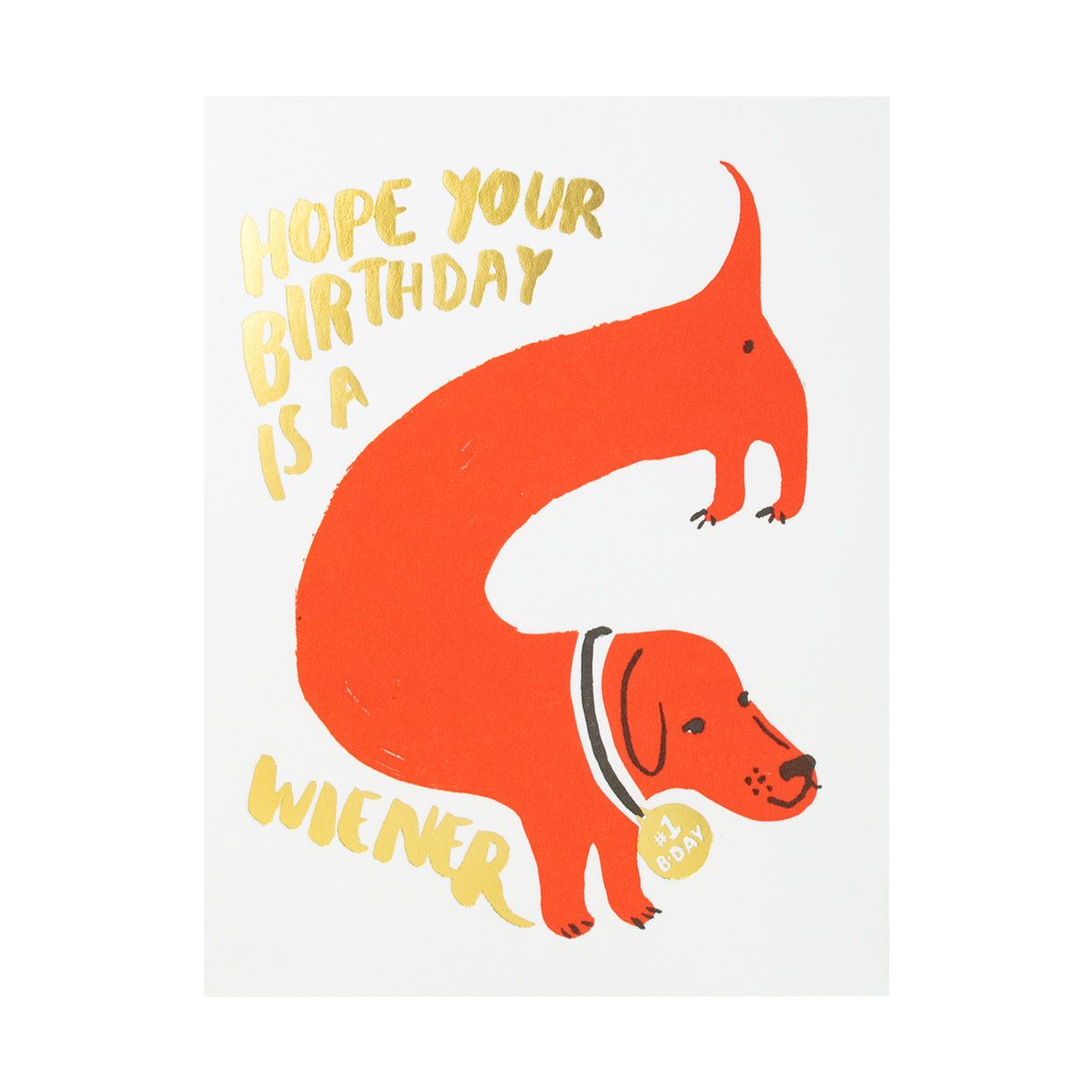 Wiener Dog Birthday Letterpress Card