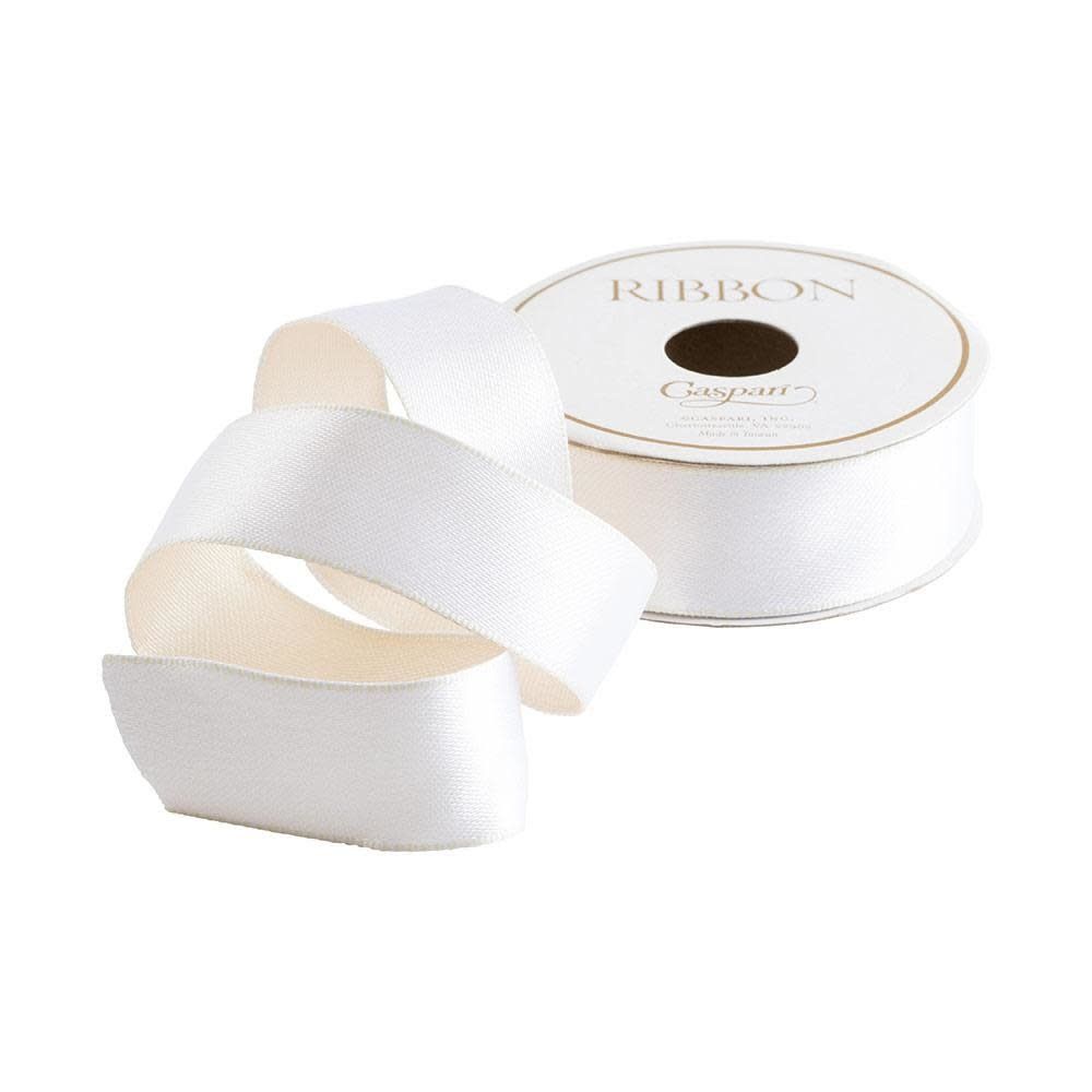 White/Ivory Reversible Satin Ribbon - 10 Yds