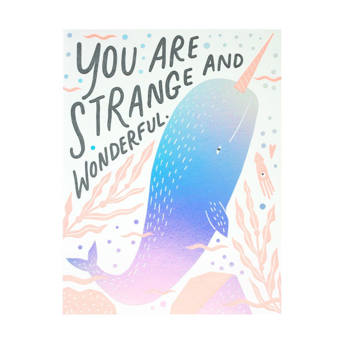 Wonderful Narwhal Letterpress Card