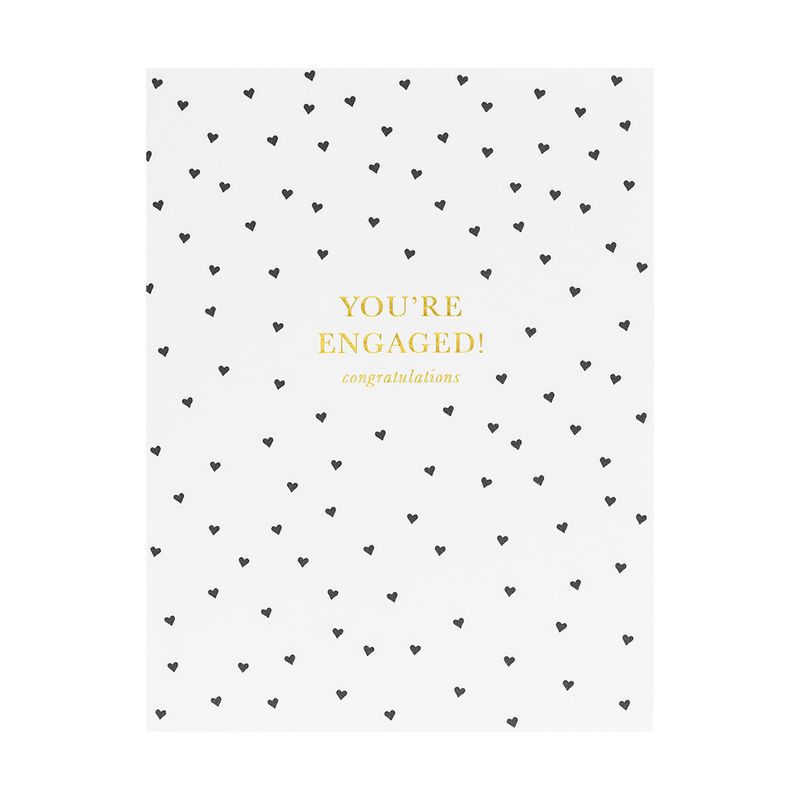 You're Engaged Hearts Letterpress Card