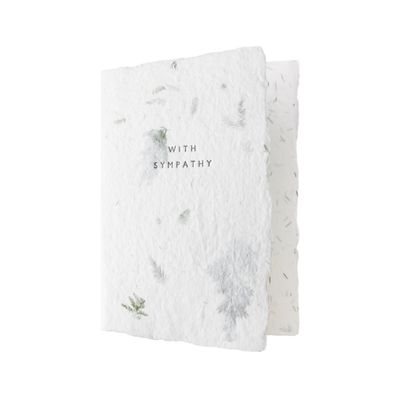 With Sympathy Greeted Fern Letterpress Card