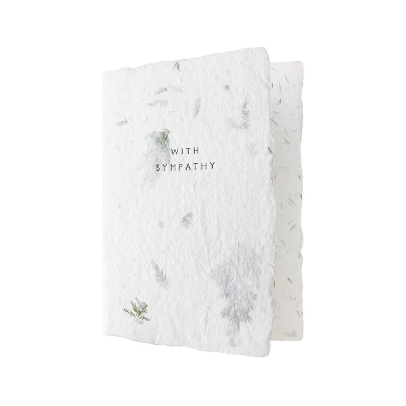 With Sympathy Greeted Fern Letterpress Card