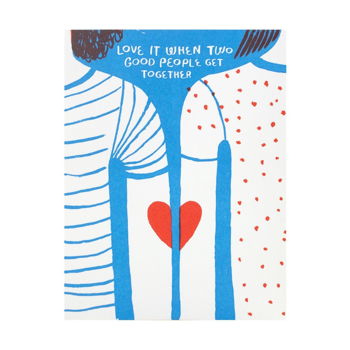 Two Good People Heart Letterpress Card