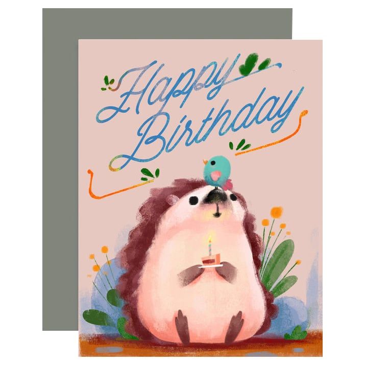Hedgehog Birthday Card