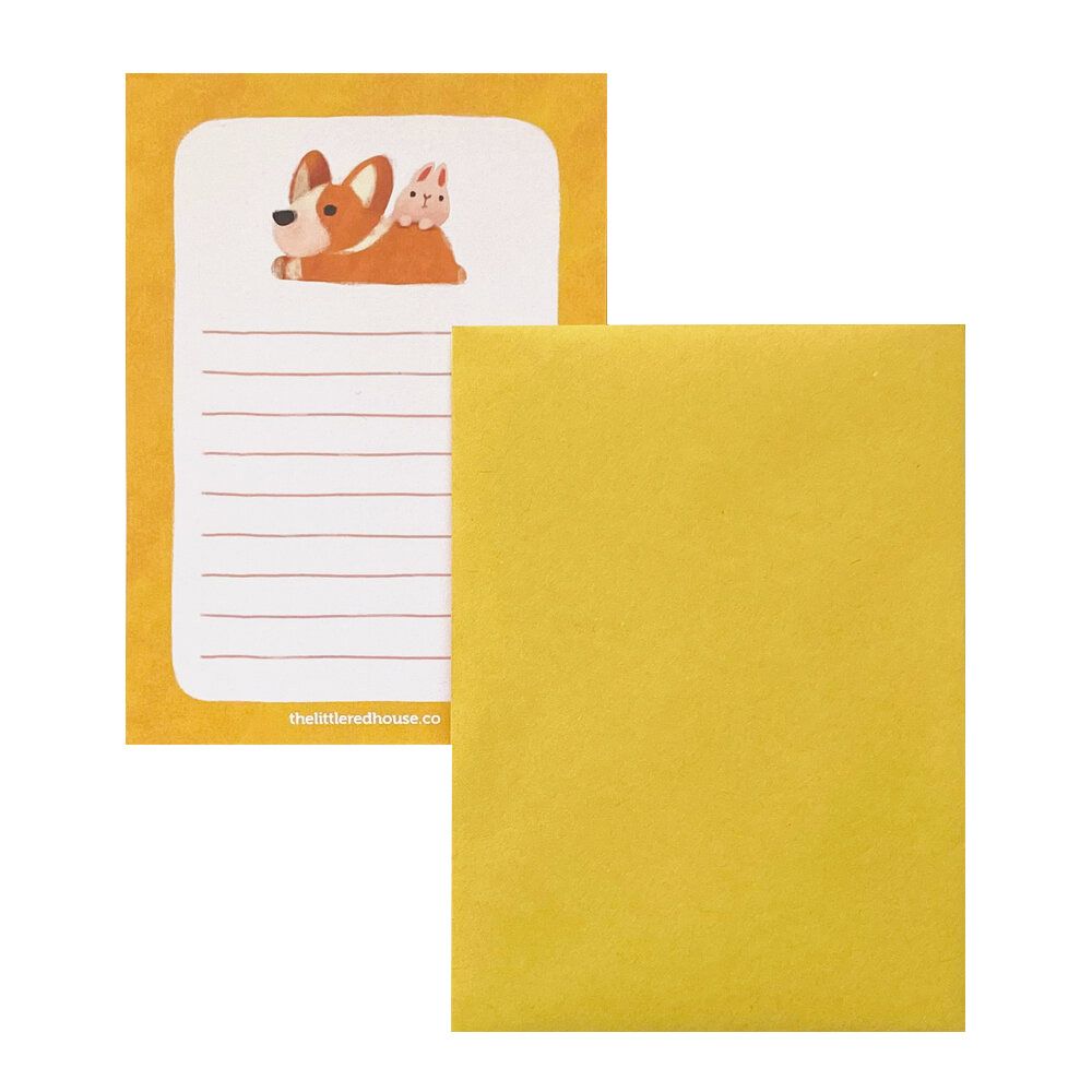 Mini Corgi with Bunny Letter Set