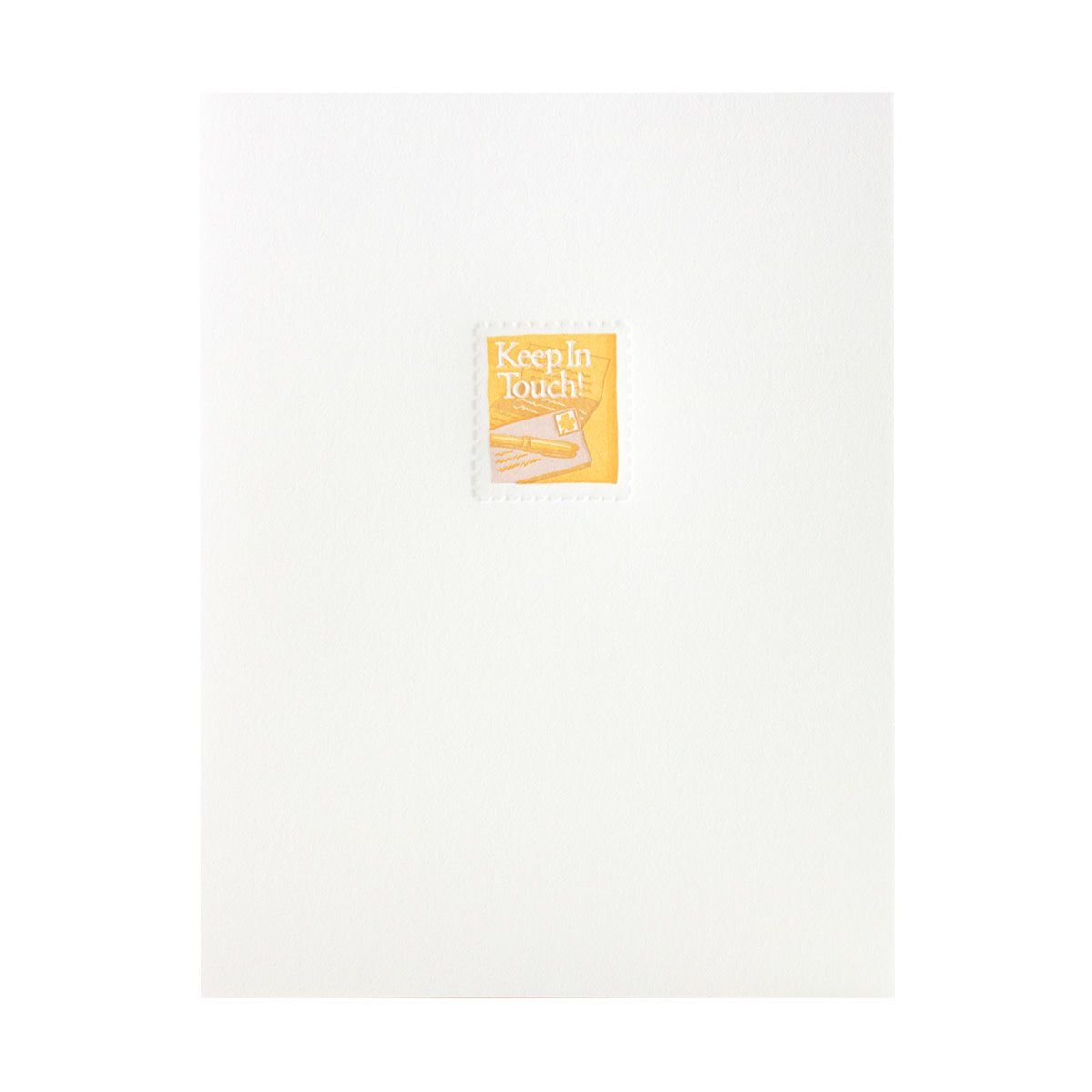 Keep in Touch Postage Stamp Letterpress Card