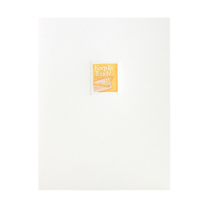 Keep in Touch Postage Stamp Letterpress Card