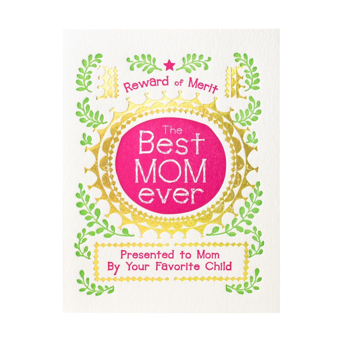 Reward of Merit Mom Letterpress Card