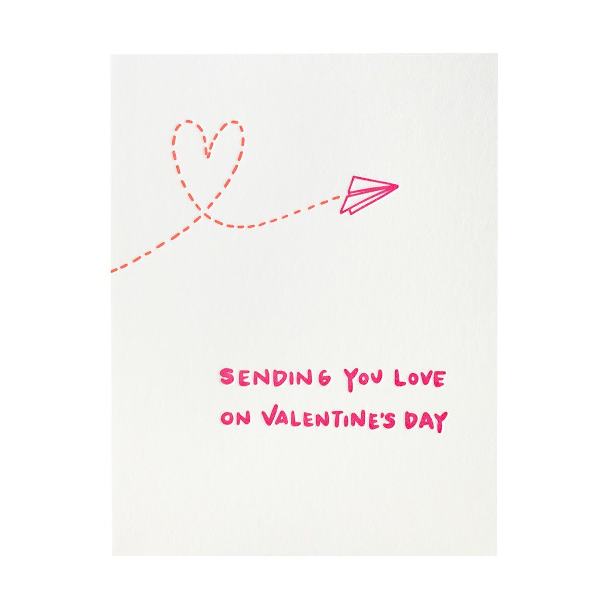 Paper Airplane Valentine Letterpress Card