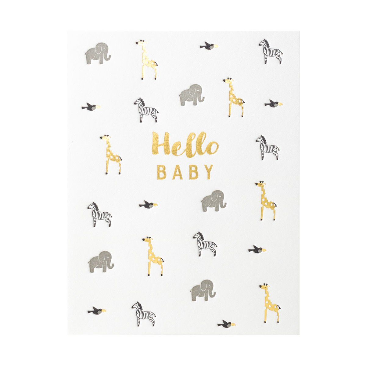 Mini Jungle Baby Letterpress Card