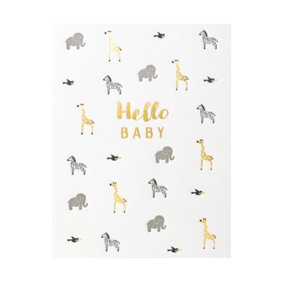 Mini Jungle Baby Letterpress Card