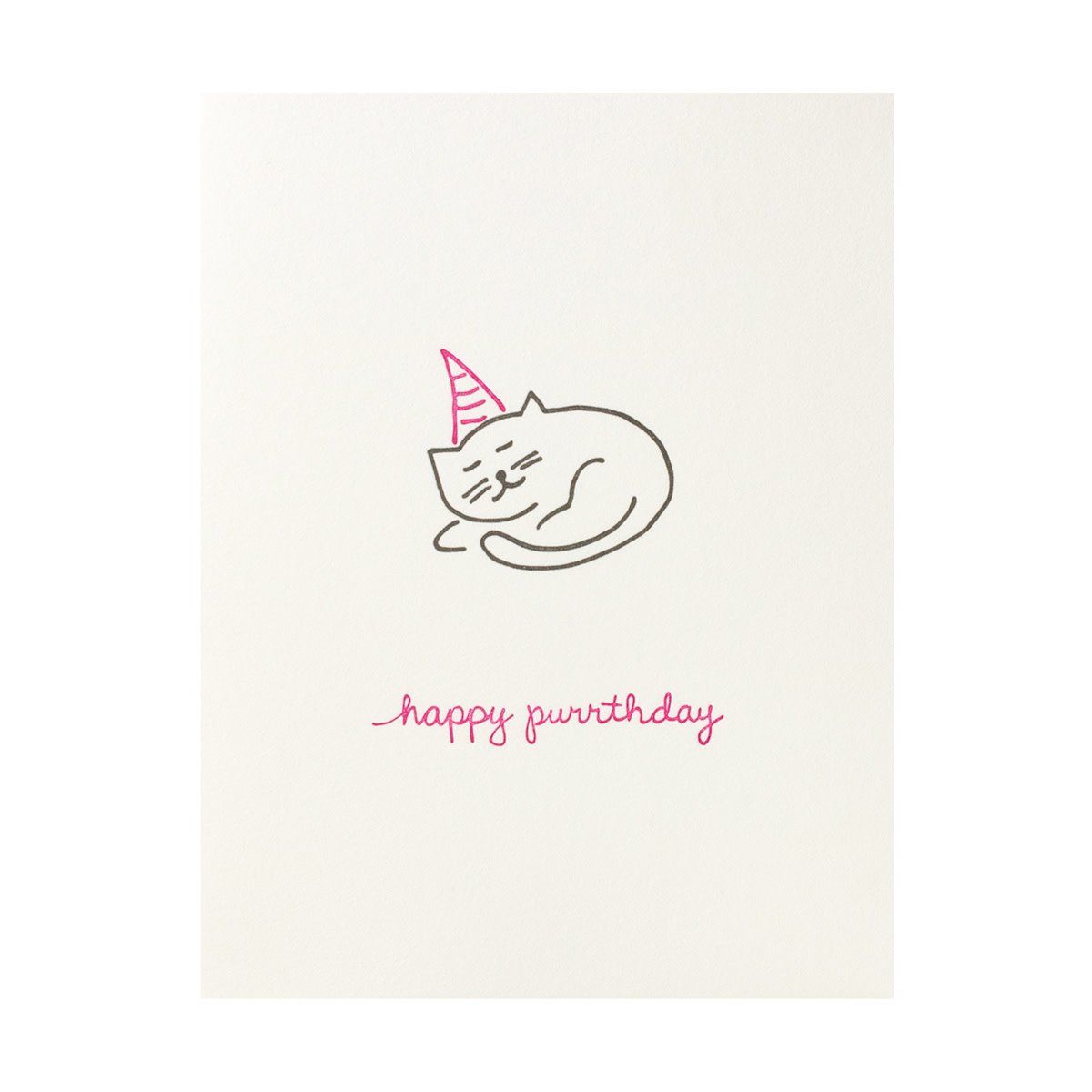 Happy Purrthday Letterpress Card
