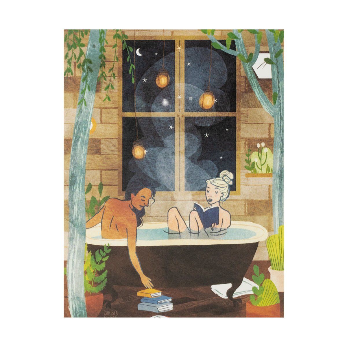 Night Bath (Woman/Woman) Card