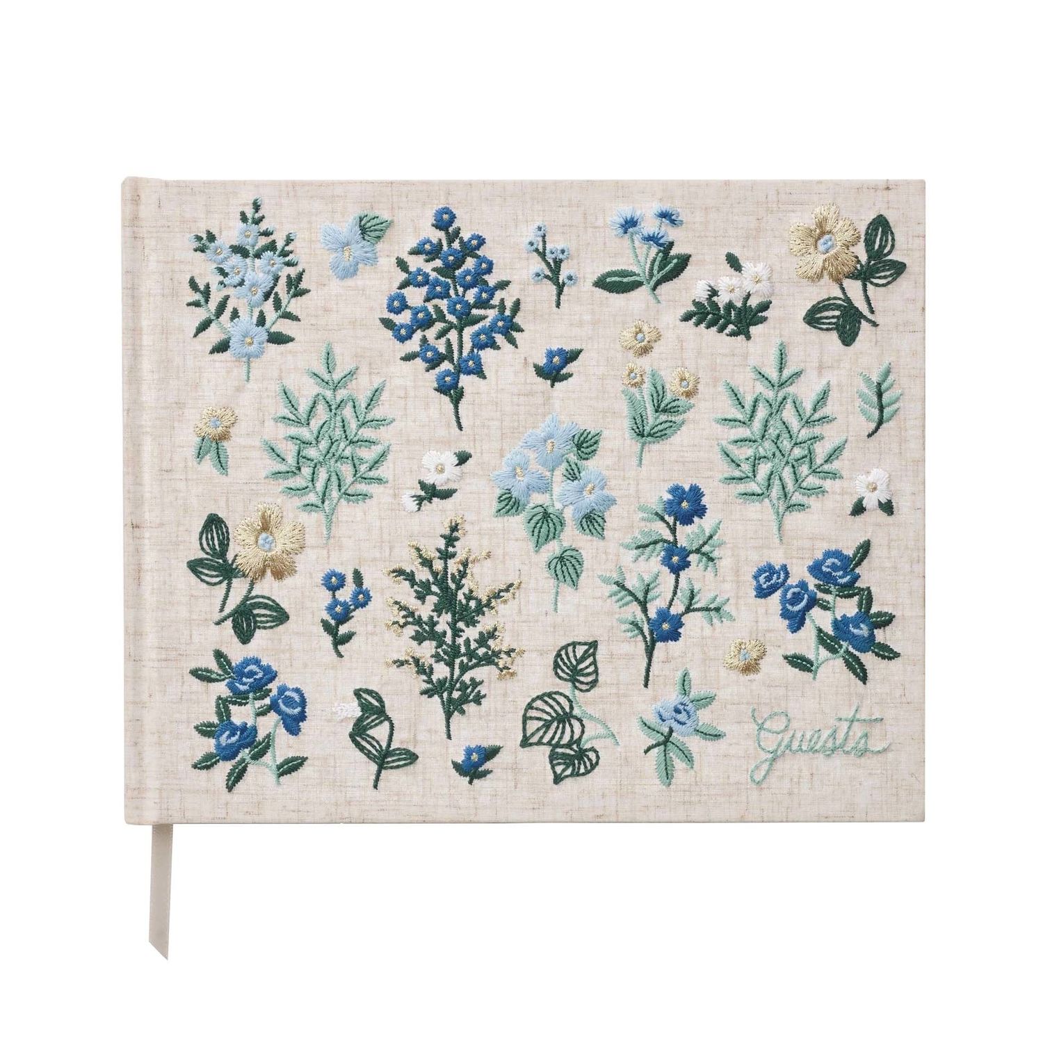 Wildwood Embroidered Fabric Guest Book