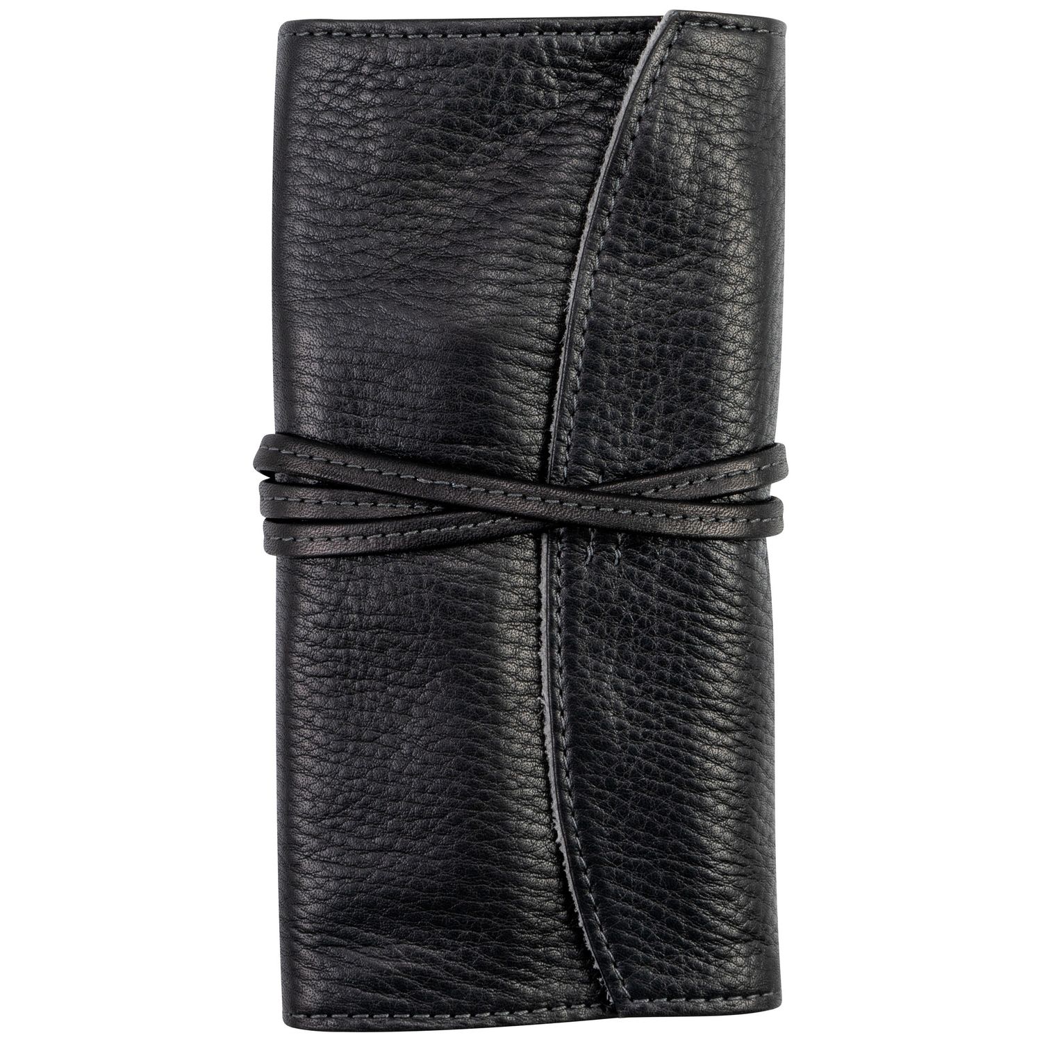 Pen Sheath 5 Roll Black Leather 5